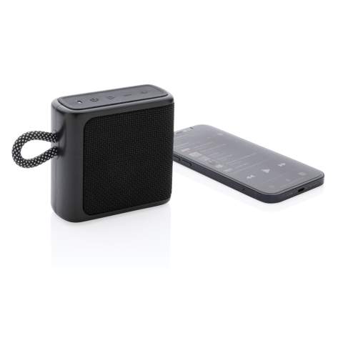 Haut parleur waterproof IPX 3W en ABS et tissu. La batterie de 1200mAh permet un fonctionnement jusqu'à 5 heures pour une recharge de 3 heures. Distance de fonctionnement jusqu'à 10 mètres en utilisant BT 5.1. Avec un micro pour pouvoir répondre aux appels. Câble chargeur de type C.<br /><br />HasBluetooth: True<br />NumberOfSpeakers: 1<br />SpeakerOutputW: 3.00<br />PVC free: true