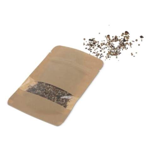 Sachet en papier kraft contenant 4 grammes de graines de fleurs sauvages convenant à des fleurs de 2 m². Un véritable cadeau durable.