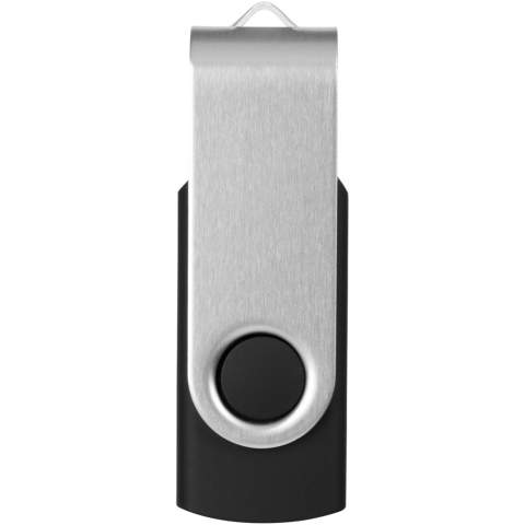 Snel overal 16GB aan bestanden opslaan is altijd mogelijk met de handige Rotate-basic 16GB USB flash drive. Daarnaast is het ook een geweldig middel om op subtiele wijze de naamsbekendheid te vergroten.Plug en play technologie - compatibel met Windows en MacOS besturingssystemen. USB 2.0 met een schrijfsnelheid van 2,92 MB/s en een leessnelheid van 9,76 MB/s. De plastic flash drive heeft een 360 graden draaibare aluminium behuizing die gemakkelijk openen en sluiten mogelijk maakt en voorkomt dat er vuil in de USB-poort kan komen.