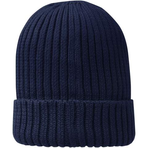 The Ives organic beanie is made of organic cotton with a 7 gauge density, ensuring durability and a soft, breathable feel. This single layer beanie has a double folded edge, offering both comfort and warmth, making it perfect for all seasons. The branded loop label adds a touch of sophistication.