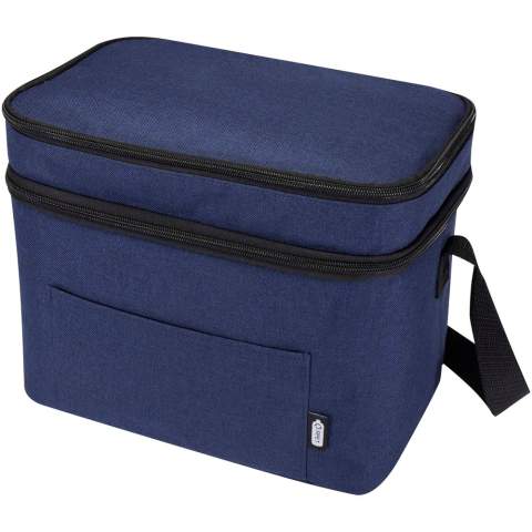 The Tundra cooler bag features a zipped top compartment as well as a spacious main compartment, and adjustable shoulder straps. Made from PEVA lining and GRS certified recycled polyester. Volume capacity: 13 litres.