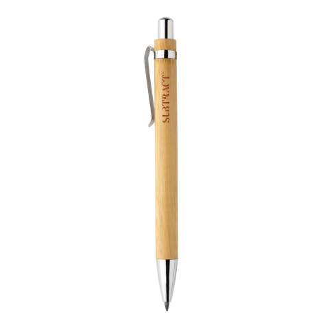 This Pynn infinity pen will outlast around 100 pencils! It has a writing length of up to around 20.000 metres using a graphite tip to produce a graphite line. Not only does it write like a pencil, but the markings can be erased. Retractable so you can easily pop it in your bag. In an FSC® kraft gift envelope.