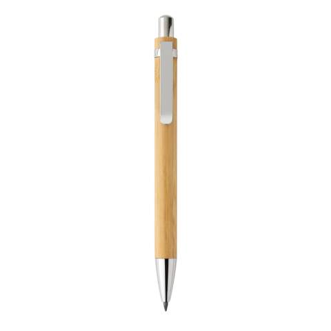 This Pynn infinity pen will outlast around 100 pencils! It has a writing length of up to around 20.000 metres using a graphite tip to produce a graphite line. Not only does it write like a pencil, but the markings can be erased. Retractable so you can easily pop it in your bag. In an FSC® kraft gift envelope.