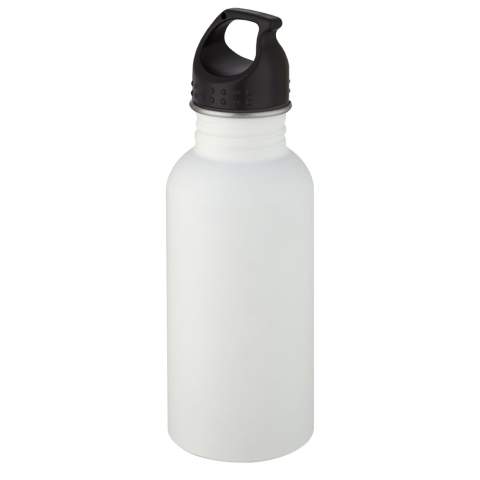 Staying hydrated at all times is possible with this durable yet lightweight 500 ml 18/8 stainless steel drinking bottle. It is the perfect companion while exercising, on day trips or at the office. The single-walled Luca bottle has a matte finishing effect and offers plenty of space to add any kind of logo. The built-in carrying handle lid also makes is convenient to carry when on the go. The 44 mm opening fits ice cubes and makes it easy to fill, pour and clean. BPA-free, tested and approved under German Food Safe Legislation (LFGB). Tested and approved for phthalates content according to REACH regulations. Hand wash recommended. Presented in a recycled cardboard gift box. 