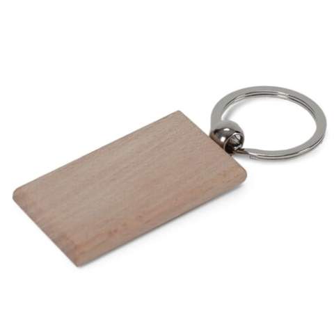 Key ring with wooden tag for a natural look.