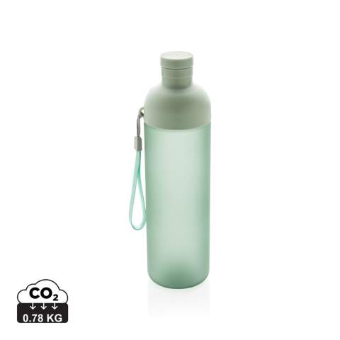 Eliminate the use of plastic bottles with this Impact leak proof tritan water bottle. With its fresh design and frosted body, the bottle is not only easy to use but also beautiful to look at. The split body design makes it easy to clean and is great if you want to add ice cubes into your bottle. In the body is a strap attached for easy carrying. Capacity 600ML. BPA free. 2% of proceeds of each sold product of the Impact Collection will be donated to Water.org.