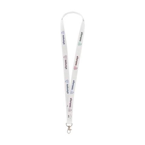 WoW! Lanyard van sterk geweven RPET polyester (gemaakt van gerecyclede PET-flessen). Met metalen karabijnhaak. Inclusief full colour sublimatiedruk. Made in Europe.