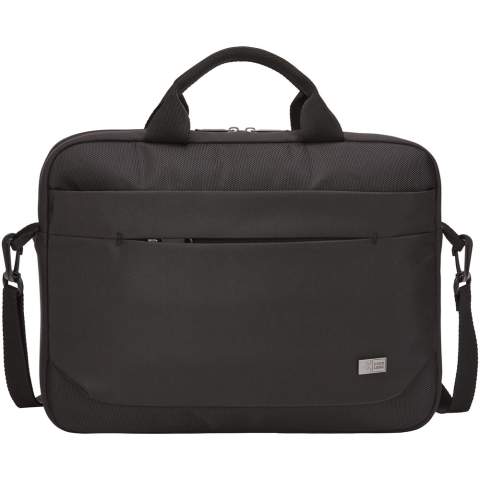 Features a main compartment with a padded 14" laptop sleeve and a 10.1" tablet pocket. Comes with a front organization panel to store pens, small electronics and cables. The front pocket contains a hidden zipper to keep phone secure and accessible. Contains removable, padded and adjustable shoulder straps, padded top handles and trolley tunnel. Case Logic warranty: 25 years.