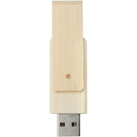 Rotate 8GB bamboo USB flash drive that allows you to transfer data to a compatible PC or MacBook. The housing is made of pure bamboo. USB version is 2.0 with a write speed of 3MB/s and read a speed of 10MB/s.