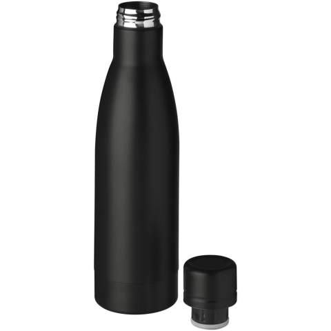 Keep your drinks hot for 12 hours or cold for 48 hours with the Vasa copper vacuum insulated bottle. Double walled and made from stainless steel with vacuum insulation and a copper plated inner wall, which means that your beverage is kept piping hot or ice cold depending on your requirements. BPA Free and tested and approved under German Food Safe Legislation (LFGB), and for Phthalates Content under REACH. Volume capacity: 500 ml. Delivered in a gift box.