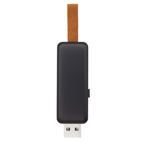 USB-flashdrive van 8 GB met een opvallend oplichtend logo-effect. USB 2.0 met een schrijfsnelheid van 3 MB/s en een leessnelheid van 10 MB/s.