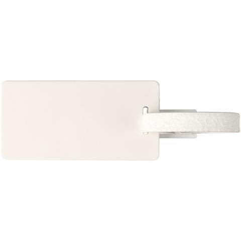 A travel essential! A hard-wearing luggage tag complete with paper insert, a clear protective cover, and a matching plastic strap. Made from recycled plastic. Due to the nature of recycled plastic, colour shades may vary slightly, and there may be specks of colour. Made in the UK.