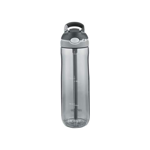 Stylish water bottle made from very strong and clear BPA-free Tritan. With AUTOSPOUT® technology (push the button and the spout lifts up), locking mechanism and carabiner. Includes instructions. Capacity 720 ml.  STOCK AVAILABILITY: Up to 1000 pcs accessible within 10 working days plus standard lead-time. Subject to availability.   Contigo® The best in quality, design and technology. Immediately recognisable by its sleek and stylish design, strong and solid. The innovative Contigo® water bottles and thermo cups are odourless, tasteless and BPA-free. The drinking bottles are operated one-handed and guaranteed to be 100% leak-free, so can be used anywhere, anytime, also on the go. Comes with a 2-year manufacturer's warranty. Our top favourites for a durable promotion.