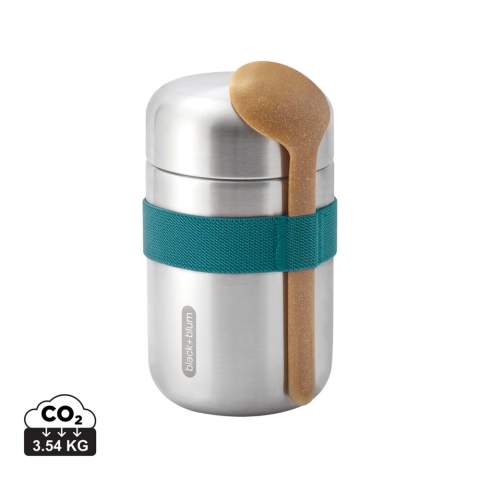 We have updated our best-selling Food Flask by adding a stainless-steel underside to the lid meaning that food has no contact with any plastic. The ladle spoon now includes sustainably sourced wood fibre and the product is now packaged in a gift box. The flask is vacuum sealed to keep food hot for up to 6hrs and cold for up to 8hrs. Handwash only - spoon is dishwasher safe<br /><br />HoursHot: 6<br />HoursCold: 8