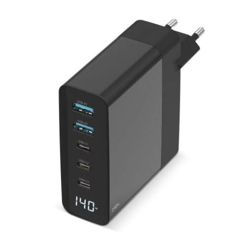 Le chargeur mural GaN Power Delivery de 140 W avec affichage LED est incroyablement puissant. Utilisez le chargeur mural pour charger rapidement plusieurs appareils simultanément tels que votre ordinateur portable, smartphone, tablette et accessoires, et consultez la puissance en temps réel sur l'affichage LED intégré.