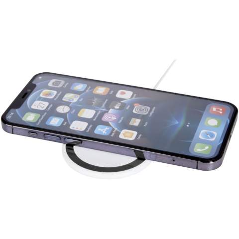 Wireless magnetic charging pad that can be attached to the back of the phone (iPhone 12/iPhone 12 Pro /iPhone 12 Pro MAX) to charge the device. The 10W wireless charger is compatible with all Qi devices (iPhone 8 or above and Android devices that supports wireless charging), and for other phones it can be used as a regular wireless charging pad. Comes with an additional metal ring with double tape to make the item compatiable with any other smartphone that have wireless charging capability. Delivered in a gift box with an instruction manual.