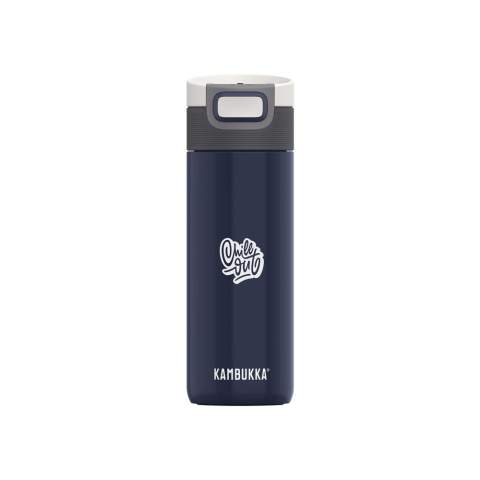 The ideal thermo bottle for when you’re on the go made by Kambukka® • excellent quality • beautiful design • handy size • vacuum insulated 18/8 RVS • BPA-free • keeps drinks hot for up to 9 hours and cold for up to 18 hours • 3-in-1 lid with 2 drinking positions: just press to take a quick sip, or open it completely to drink just as comfortably as from a mug, without spilling • easy to clean thanks to Snapclean®: just pinch and pull to remove the inner, dishwasher-safe mechanism • universal lid: also fits on other Kambukka® drinking bottles • the lid is heat-resistant and dishwasher-safe • non-slip base • 100% leakproof • capacity 500 ml. STOCK AVAILABILITY: Up to 1000 pcs accessible within 10 working days plus standard lead-time. Subject to availability.