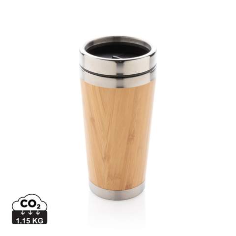 This unique tumbler comes with 304 foodgrade and rustproof stainless steel interior walls and organic bamboo exterior. Keep your drinks hot for up to 3h and cold for up to 6h. Perfect fit for in the car. Content: 450 ml.<br /><br />HoursHot: 3<br />HoursCold: 6