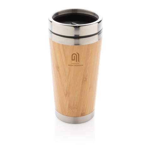 This unique tumbler comes with 304 foodgrade and rustproof stainless steel interior walls and organic bamboo exterior. Keep your drinks hot for up to 3h and cold for up to 6h. Perfect fit for in the car. Content: 450 ml.<br /><br />HoursHot: 3<br />HoursCold: 6