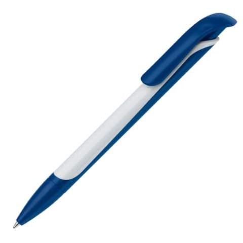 Elegant Toppoint design ball pen with firm clip and a elegant space for your logo. This pen features a Jumbo refill with blue writing ink.