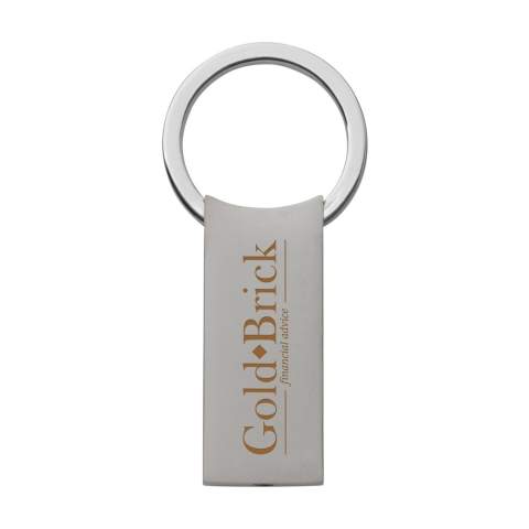 Smart matte metal key ring with rotating click system. Each item is supplied in an individual brown cardboard envelope.