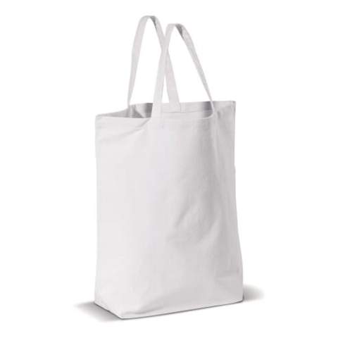 Rectangular heavyweight cotton canvas carrier bag. Different dimensions available with orders from 5.000 pieces.