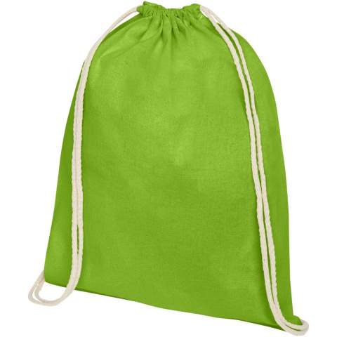 Large main compartment with cotton drawstring closure. Resistance up to 5 kg weight. 