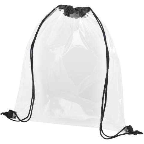 Transparante tas, waardoor deze tas perfect is voor stadion, werkplek en andere plaatsen met veiligheidscontrole. Open hoofdvak met trekkoordsluiting. Accessoires niet inbegrepen.