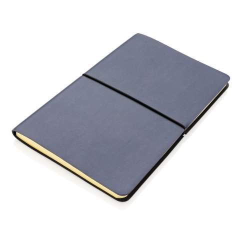 Dieses moderne Luxus-A5-Notebook ist unglaublich weich und edel. Es verfügt über 96 Blatt/192 Seiten mit 80gr /m² cremefarbenem liniertem Papier für Ihre Ideen und Gedanken. Das weiche, strapazierfähige PU-Cover mit schlichtem, schwarzem, elastischem, horizontalem Verschluss. Ideal für den Alltag und auf Reisen.<br /><br />NotebookFormat: A5<br />NumberOfPages: 192<br />PaperRulingLayout: Linierte Seiten