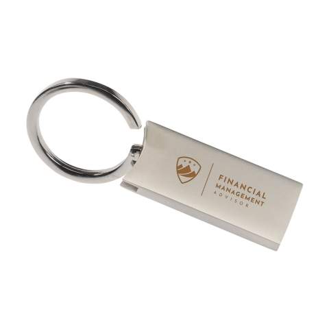 Smart matte metal key ring with rotating click system. Each item is supplied in an individual brown cardboard envelope.