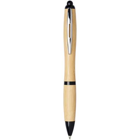 Ballpoint pen with click action mechanism, with a barrel made of bamboo, accented by a chrome clip and ABS plastic trims. Bamboo material colour may vary.