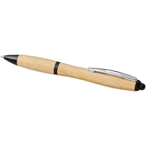 Ballpoint pen with click action mechanism, with a barrel made of bamboo, accented by a chrome clip and ABS plastic trims. Bamboo material colour may vary.