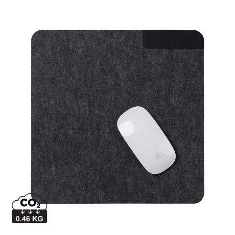 Tapis de souris fabriqué à partir de feutre recyclé GRS, présentant un effet de mélange. Idéal pour le bureau contemporain, il comporte des points antidérapants au verso pour plus de stabilité. Certifié par GRS (Global Recycled Standard), la certification GRS garantit que l'ensemble de la chaîne d'approvisionnement des matériaux recyclés est certifiée. Le contenu recyclé total est basé sur le poids total du produit. Ce produit contient 95% de feutre recyclé GRS.