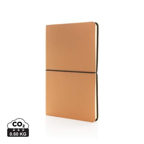 This modern luxury A5 notebook is so incredibly soft and luxurious and features 96 sheets and 192 pages, so plenty of pages to jot down the best ideas. Created with 80 gsm cream coloured lined paper. Great essential to have for writing to-do’s/reminders and professional note-taking in meetings at work. Soft durable PU cover with simplistic black elastic horizontal closure, making it great to look at. Its bendable cover makes it a great use as a portable/travel notebook journal, perfect for on-the-go.<br /><br />NotebookFormat: A5<br />NumberOfPages: 192<br />PaperRulingLayout: Lined pages