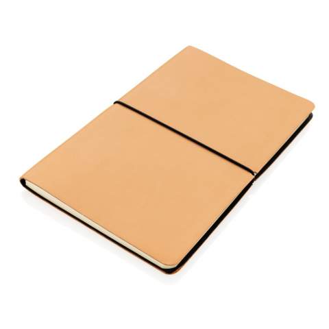 Carnet de note A5 avec couverture en soft PU avec 96 feuilles/ 192 pages de 80 g/m2 ( papier crème) et lignées. Fermeture horizontale, élastique noir. Idéal pour une utilisation nomade.<br /><br />NotebookFormat: A5<br />NumberOfPages: 192<br />PaperRulingLayout: Pages lignées