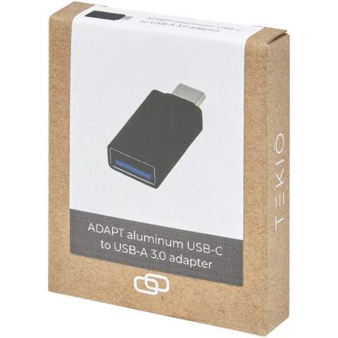 USB C auf USB A 3.0 Adapter aus Aluminium. Kompatibel mit USB 3.1 Gen 1, bis zu 5 GB/s Datenübertragung, abwärtskompatibel mit niedrigeren Versionen. 10 mal schneller bei der Datenübertragung als USB 2.0. Maximal 900 mA Downstream-Laden pro Port und maximal 3 A Downstream-Laden über alle USB-A-Ports. Geliefert in einer hochwertigen Kraftpapierbox mit buntem Aufkleber.