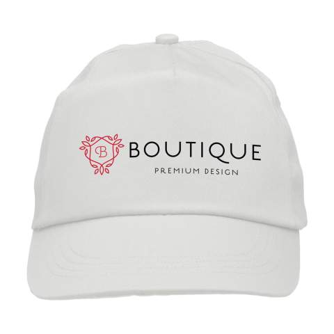 Casquette baseball en 100% coton avec visière préformée et fermeture réglable par bande auto-agrippante.