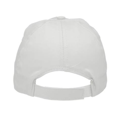 Baseballcap van 100% katoen met voorgevormde klep en klittenbandsluiting.