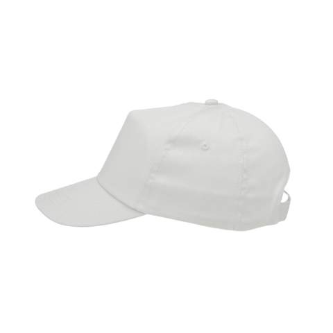 Baseball cap made from 100% cotton with pre-shaped peak and adjustable strap.