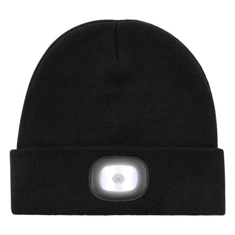 Stand out in the dark! With this hat of 100% polyacryl including a LED light on the front, you will be well visible in the dark days. Complete the hat with your own design by adding a label. This cool product is a great promotional item to make your company stand out. The lamp is rechargeable via USB port and can be removed from the hat so that it can be washed.