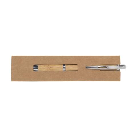 Sturdy cardboard sleeve as a modern gift wrapping and protection for (eco) ballpoint pens, touchscreen pens and propelling pencils. Suitable for 1 writing instrument.