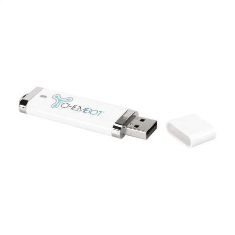 USB stick (2.0), for the safe and handy storage and transport of files. Ready for immediate use due to the practical 'Plug-and-Play' system. Compatible with Windows, Mac and Linux.Each piece packed in a cardboard box as standard. The price includes a one colour imprint on one side of the product.