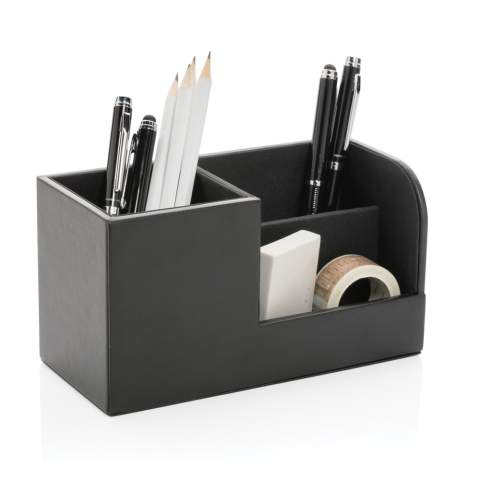 Luxury desk organiser perfect to store your work essentials. Made with RCS (Recycled Claim Standard) certified recycled materials. RCS certification ensures a completely certified supply chain of the recycled materials. The smooth, luxury organiser upgrades any desk to a great work environment. Outer casing made with RCS certified recycled PU. Inner material: MDF wood. Total recycled content: 6,5 % based on total item weight. PVC free.<br /><br />PVC free: true