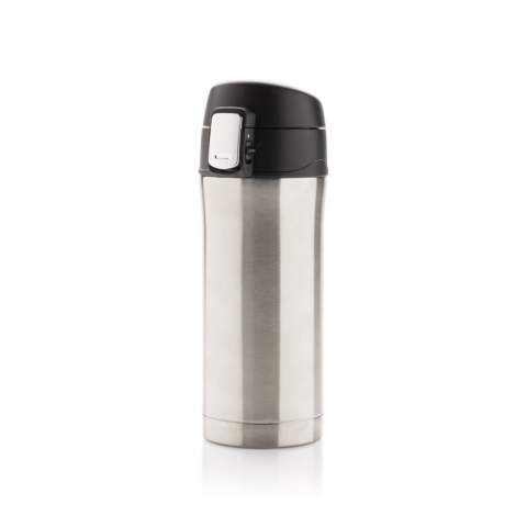 Double wall stainless steel vacuum mug that keeps your drink warm for up to 5 hours or cool up to 15 hours. The lid is lockable and therefore avoids any risk of leaking or spilling. The lid is easy to keep clean for optimal hygiene and can even be washed in the dishwasher. The unique design of the mug allows you to drink conveniently and safely with one hand directly from the mug. The size of the mug is suitable to place in any car drink holder. Capacity: 300 ml.<br /><br />HoursHot: 5<br />HoursCold: 15