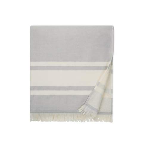 Hammam towel designed with two different types of texture, one side in terry and the other side in plain weave. The two-sided design makes this towel the ultimate companion when you're at the beach, by the pool, or when on an adventure outdoors. It has an excellent absorbency and dries up quickly. The towel is crafted from 75% cotton and 25% polyester and has a thickness of 360 gsm. Measurements: 180x80cm, fringes in 5cm excluded. OEKO-TEX® STANDARD 100. 09.HIN.68091. Hohenstein HTTI.