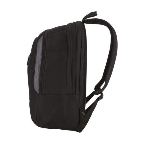 Complete 17 inch laptoprugzak van het merk Case Logic. Deze tas van dobbynylon heeft een praktische indeling. Het aparte laptopvak is voor driekwart te openen, geschikt voor breedbeeld laptops tot maximaal 17 inch en voorzien van beschermend foam. Een extra vak biedt ruimte aan boeken, documenten en mappen. Het Smart Organization vak is handig voor het opbergen van elektronica, pennen en andere accessoires. Aan de voorzijde is een Speed Pocket™ verwerkt: een gemakkelijk toegankelijke plek voor het opbergen van kostbaarheden, reisdocumenten en/of identiteitsbewijzen. Met gaasvak, verstelbare, comfortabele schouderriemen en gevoerd handvat. De tas heeft stevige ritsen. De foamversteviging aan de rugzijde staat garant voor extra draagcomfort. Inhoud 25 liter.