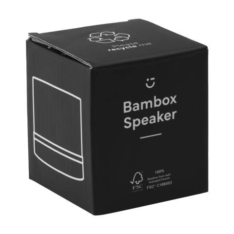 WoW! Enceinte Bluetooth ABS avec un boîtier en bambou certifié FSC 100%. Cette enceinte Bluetooth sans fil 3 W (version 4.1) est rechargeable et offre une excellente qualité sonore. Puissance de 300 mAh/3,7 V. La connexion a une portée de 10 mètres. Facile à utiliser et compatible avec les smartphones et tablettes les plus courants. Comprend un câble de charge avec connexion USB-C et un mode d'emploi. Chaque article est fourni dans une boite individuelle en papier kraft marron.