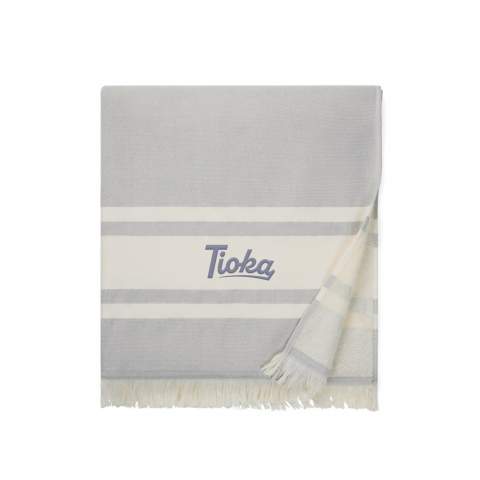 Hammam towel designed with two different types of texture, one side in terry and the other side in plain weave. The two-sided design makes this towel the ultimate companion when you're at the beach, by the pool, or when on an adventure outdoors. It has an excellent absorbency and dries up quickly. The towel is crafted from 75% cotton and 25% polyester and has a thickness of 360 gsm. Measurements: 180x80cm, fringes in 5cm excluded. OEKO-TEX® STANDARD 100. 09.HIN.68091. Hohenstein HTTI.