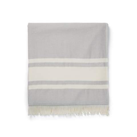 Hammam towel designed with two different types of texture, one side in terry and the other side in plain weave. The two-sided design makes this towel the ultimate companion when you're at the beach, by the pool, or when on an adventure outdoors. It has an excellent absorbency and dries up quickly. The towel is crafted from 75% cotton and 25% polyester and has a thickness of 360 gsm. Measurements: 180x80cm, fringes in 5cm excluded. OEKO-TEX® STANDARD 100. 09.HIN.68091. Hohenstein HTTI.