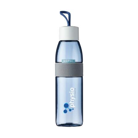 Fashionable, refillable plastic water bottle from the Mepal range. The screw cap comes with a handy loop, making it easy to carry when not in use. Comes equipped with a wide opening and anti-slip grip. This high-quality drinking bottle is BPA-free, Food-Approved and 100% leak proof. Suitable for sparkling drinks. Please be sure not to fill the bottle to the very top with carbonated drinks. Comes with a 2-year Mepal manufacturer's warranty. Made in Holland. Capacity 500 ml.  STOCK AVAILABILITY: Up to 1000 pcs accessible within 10 working days plus standard lead-time. Subject to availability.